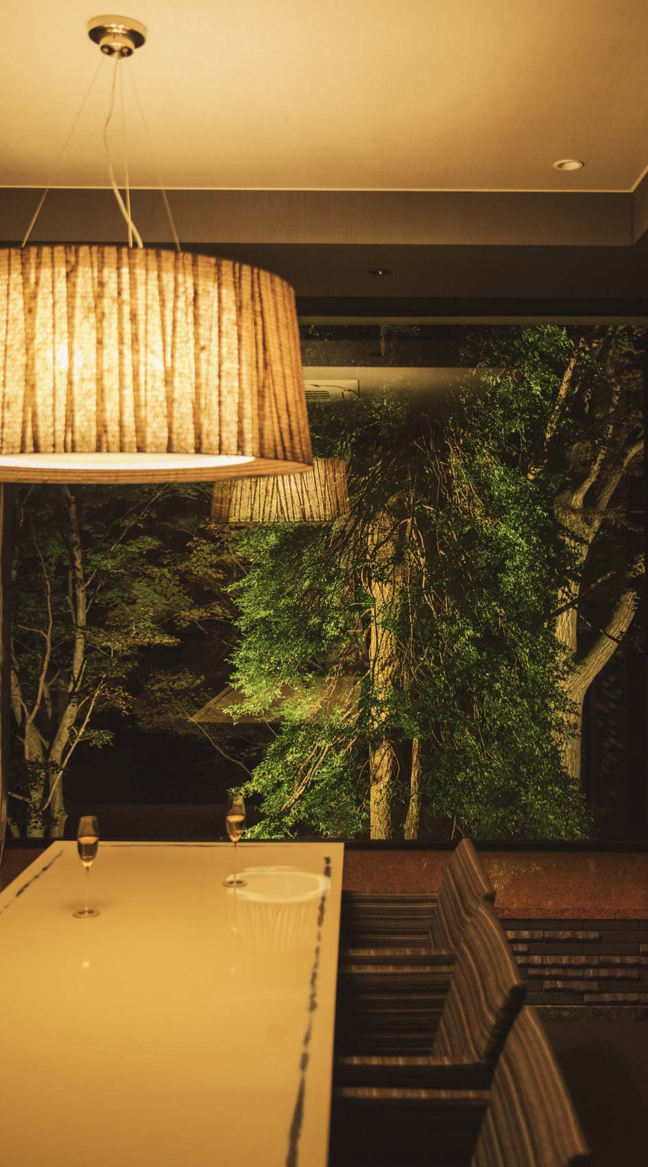 enjoying a night of flowing conversation